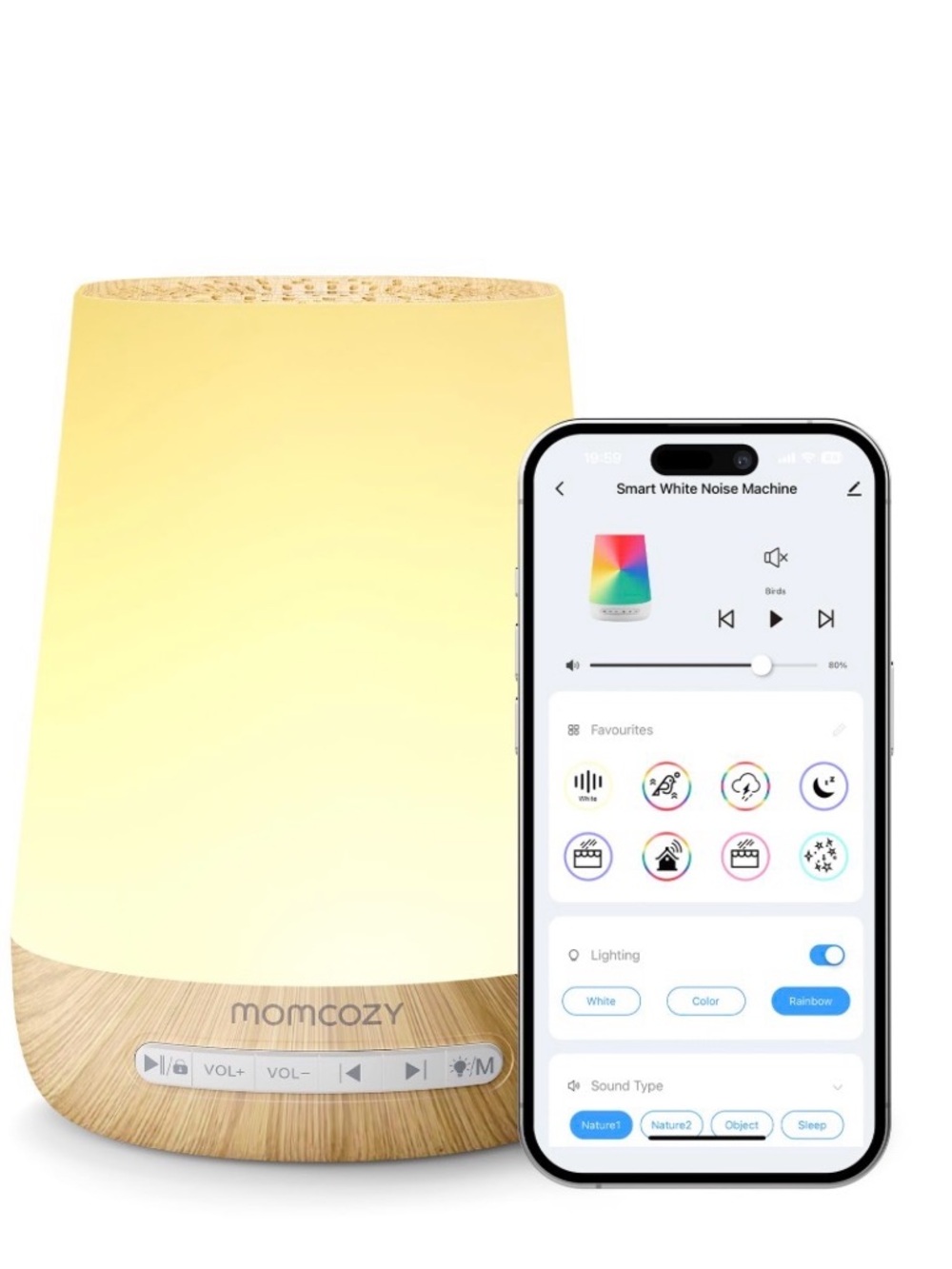 NIB - Momcozy Smart Baby White Noise Sound Machine with App Control